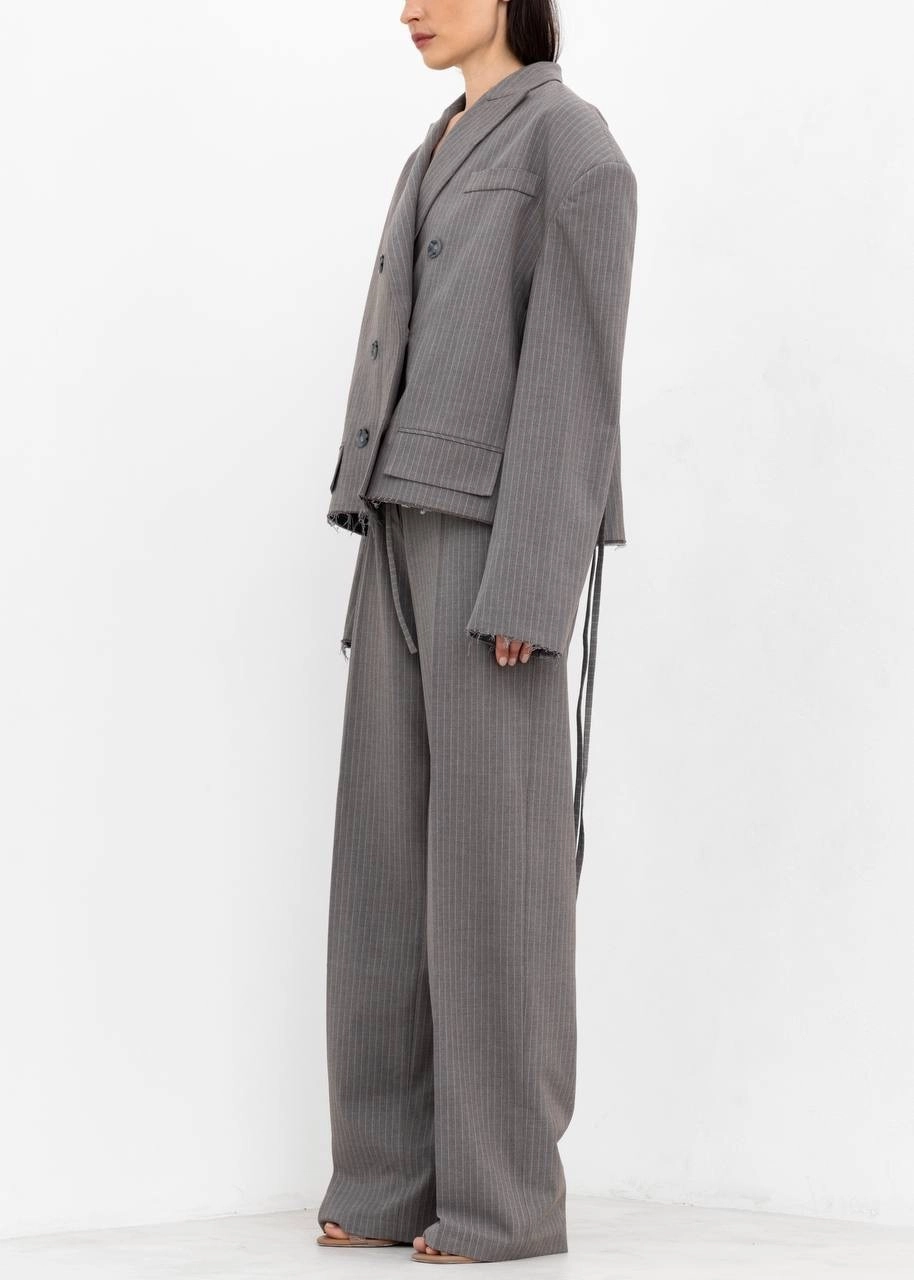 Брюки URBAN SIDE в полоску в серо-бежевом цвете - 40-42 (XS-S) - Серо-бежевый
