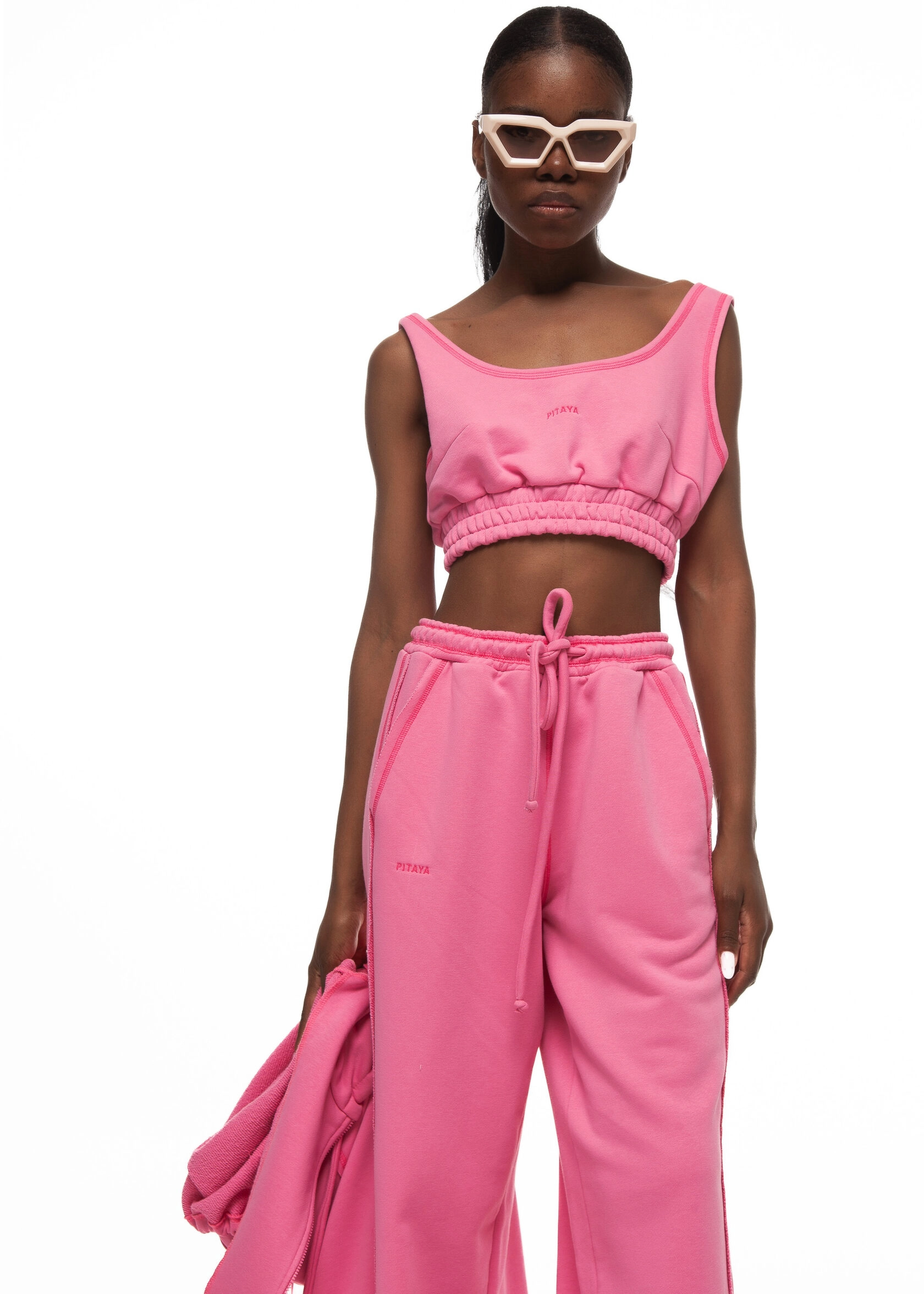 Джоггеры PINK MIAMI(ПИНК МАЯМИ) в розовом цвете - 40-42 (XS-S) - Розовый