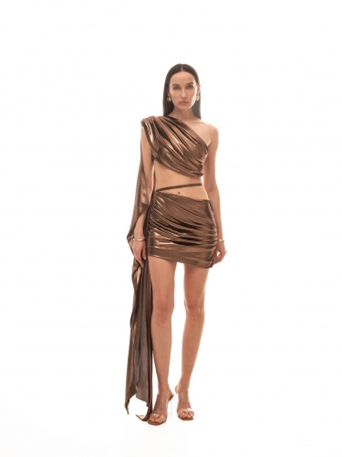 Топ CARTELLA(КАРТЕЛЛА) в бронзовом цвете - 40-42 (XS-S) - Бронзовый