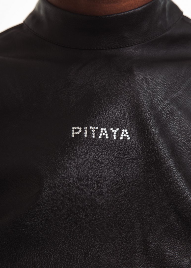 Leather top PITAYA in black - Black