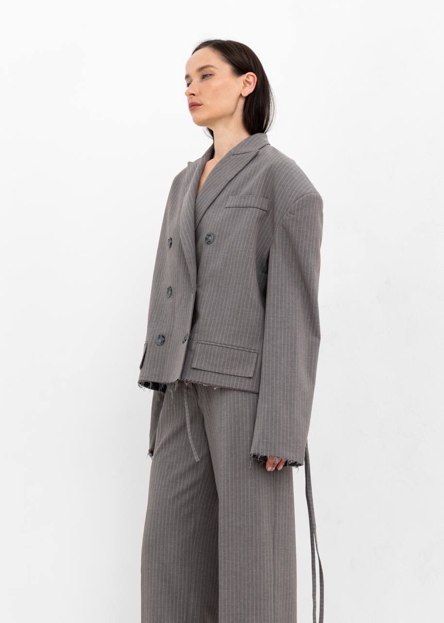 Jacket URBAN SIDE striped в серо-бежевом цвете - 44-46 (M-L) - Grey-beige