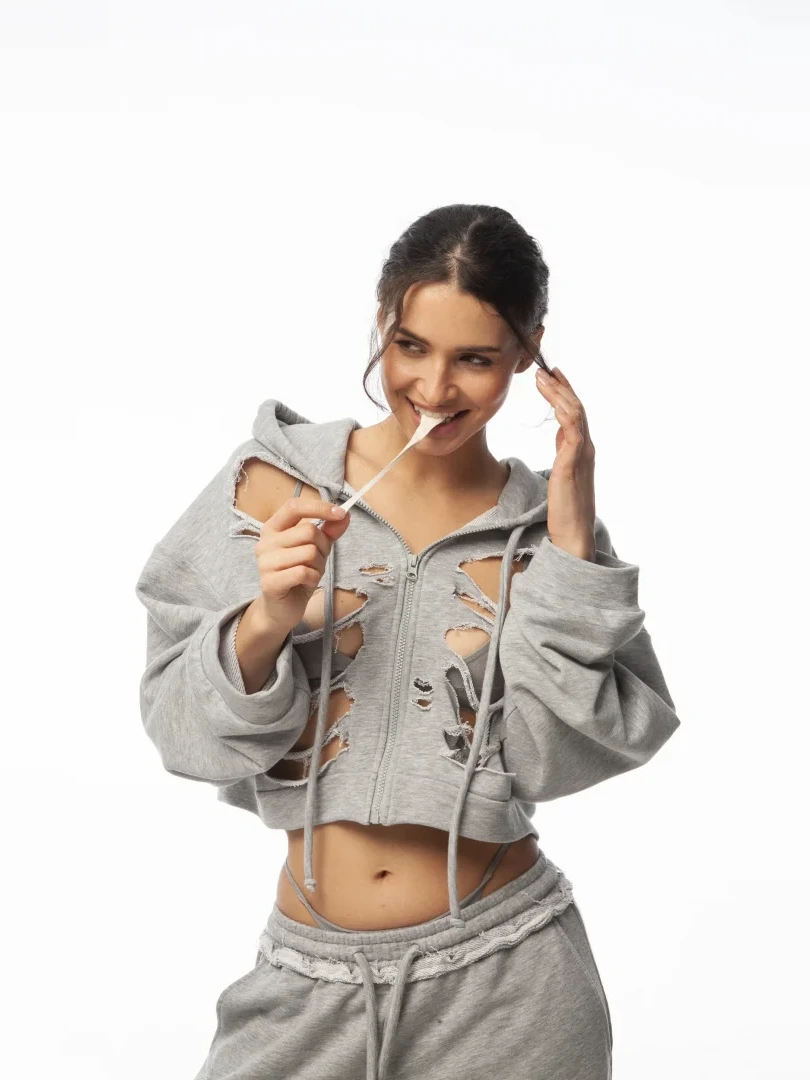 Hoodie GREY GRUNGE in grey - One size - Grey