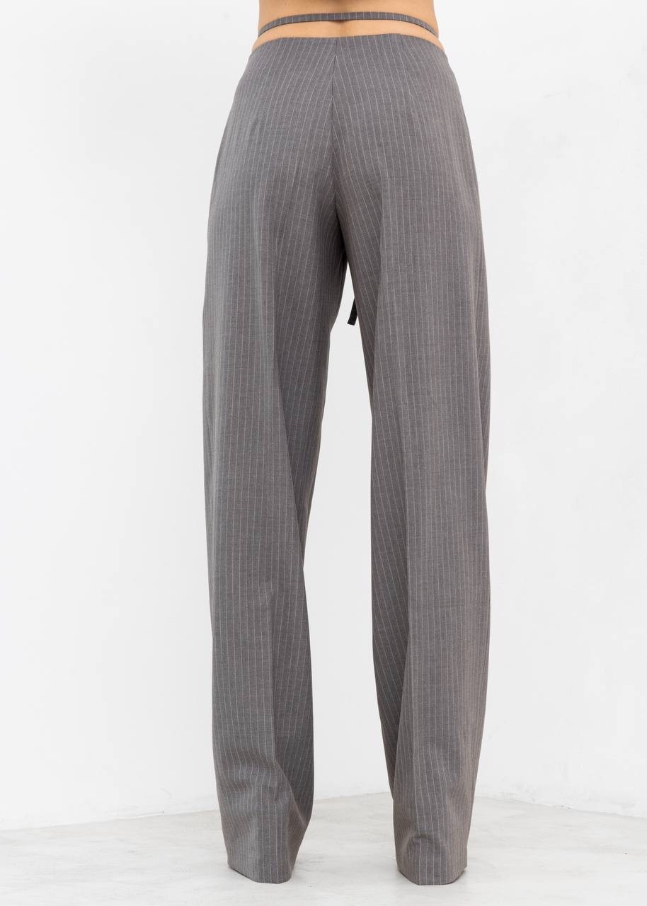 Trousers URBAN SIDE striped в серо-бежевом цвете - 40-42 (XS-S) - Grey-beige