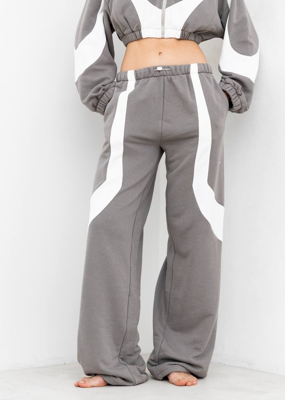 Joggers YANG в серо-белом цвете - 40-42 (XS-S) - Серо-белый