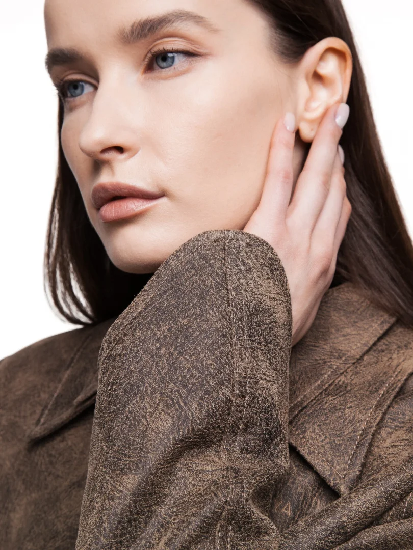 Cropped jacket TRIGGER in brown-grey - Brown-grey - 40-42 (XS-S)