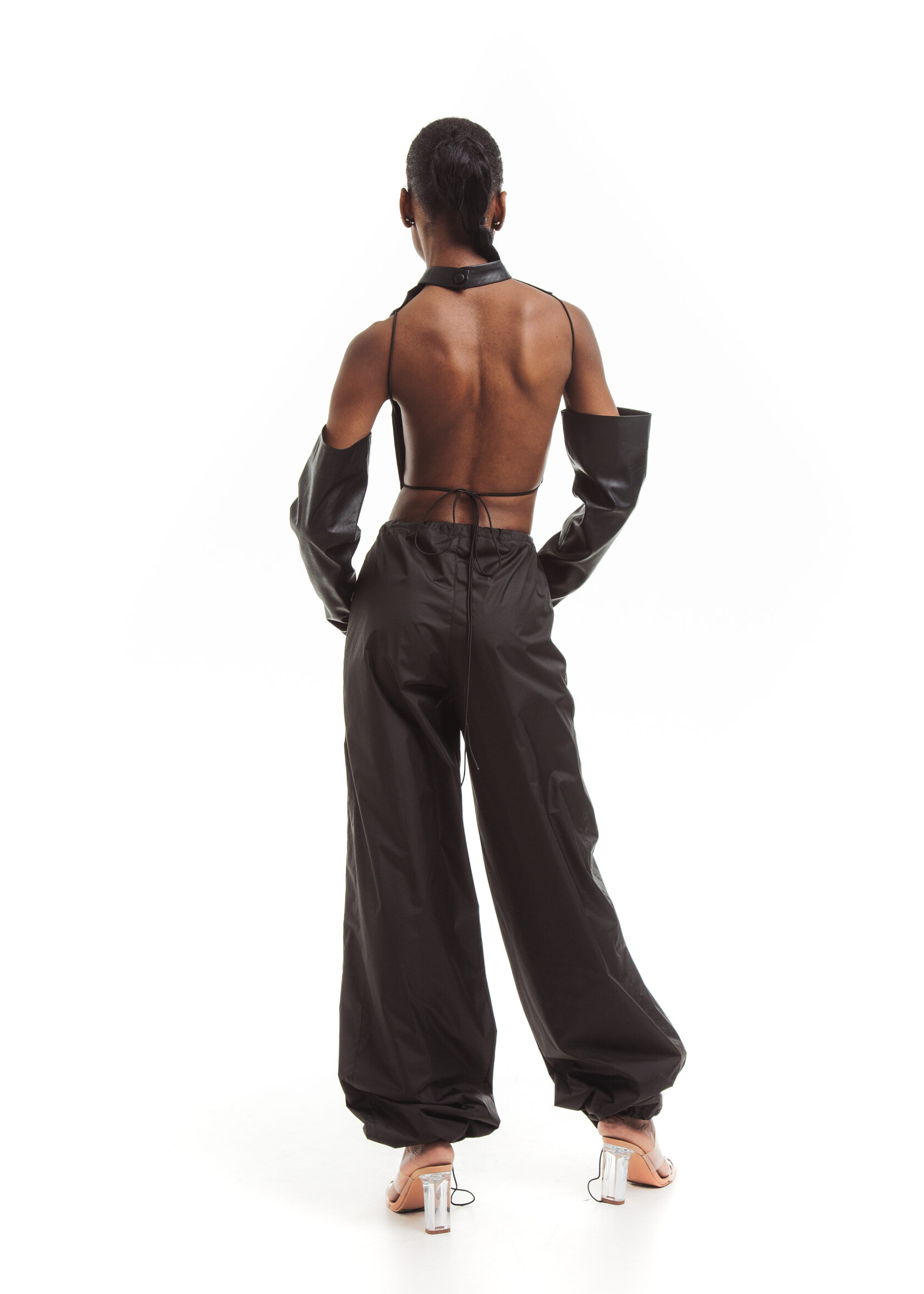 Leather top PITAYA in black - Black
