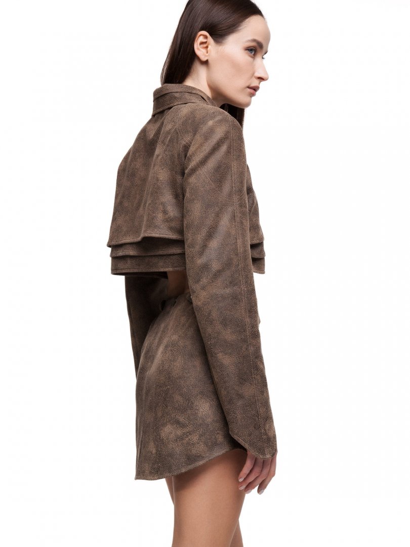 Cropped jacket TRIGGER in brown-grey - Brown-grey - 40-42 (XS-S)