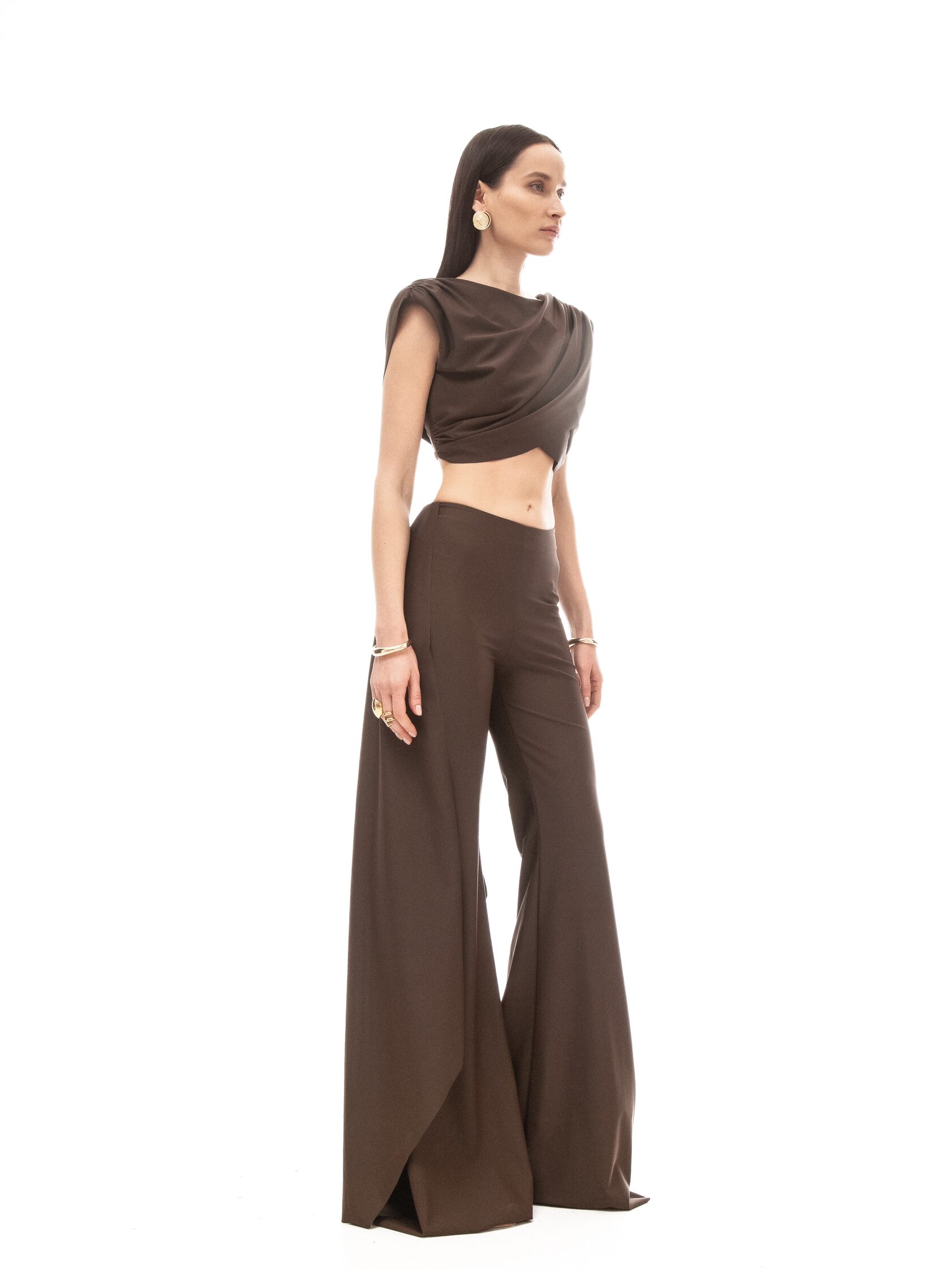 Trousers BENITO в цвете горький шоколад - 40-42 (XS-S) - Brown