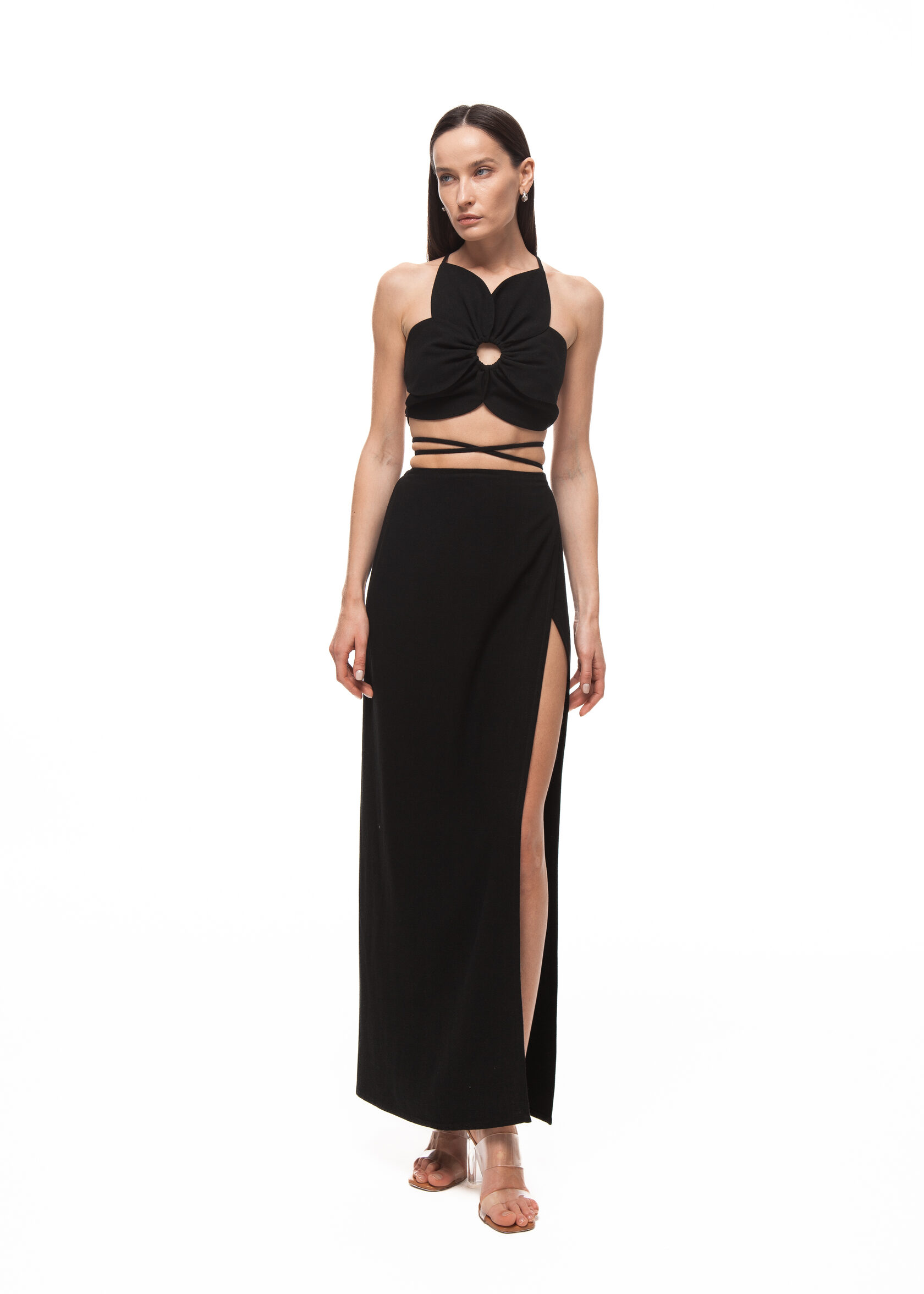 Top BALI FLOWER in black - One size - Black