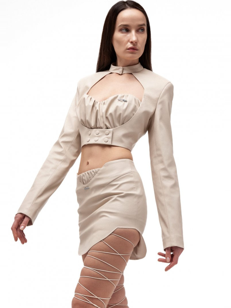 Skirt CHICAGO в цвете сливочный крем - 40-42 (XS-S) - Milky white