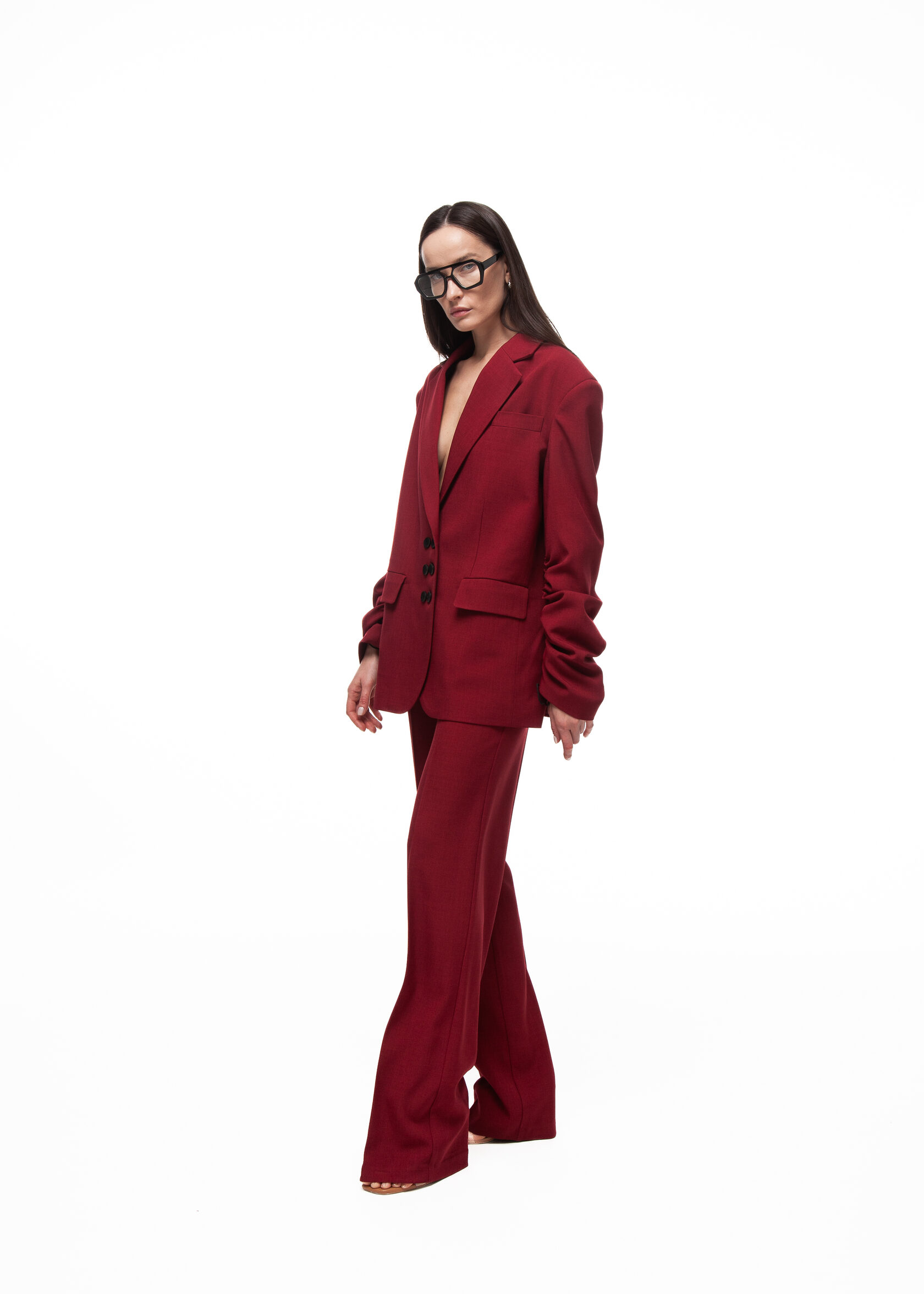Брюки CHERRY LOST(ЧЕРРИ ЛОСТ) в бордовом цвете - 40-42 (XS-S) - Бордовый