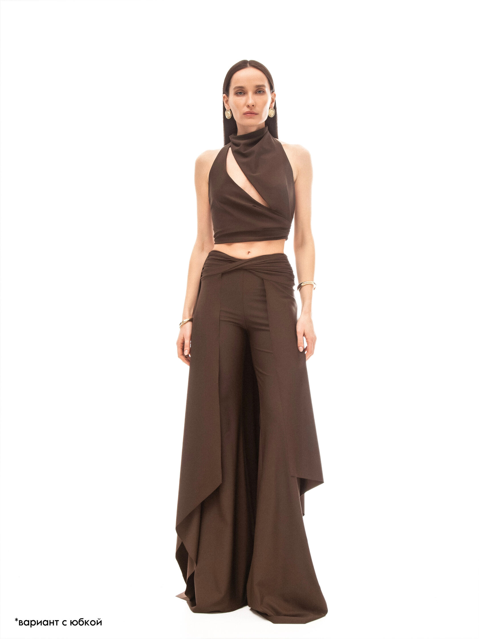 Trousers BENITO в цвете горький шоколад - 40-42 (XS-S) - Brown