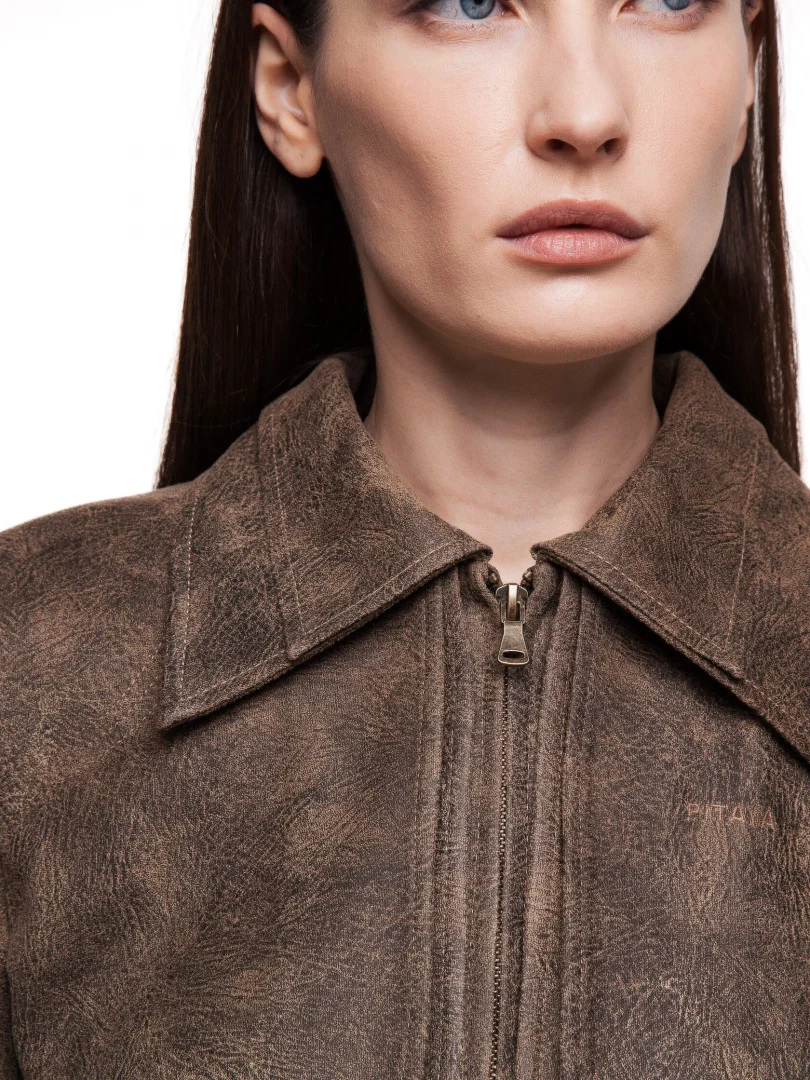 Cropped jacket TRIGGER in brown-grey - Brown-grey - 40-42 (XS-S)
