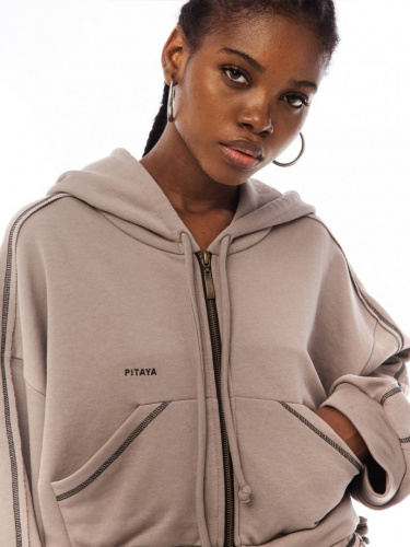 Hoodie VEGAS в цвете мокрый песок - 40-42 (XS-S) - Grey-beige