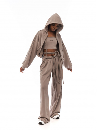 Hoodie VEGAS в цвете мокрый песок - 40-42 (XS-S) - Grey-beige